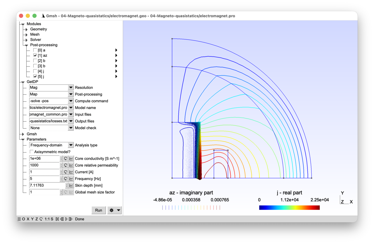 Screenshot of tutorial 04-Magneto-quasistatics